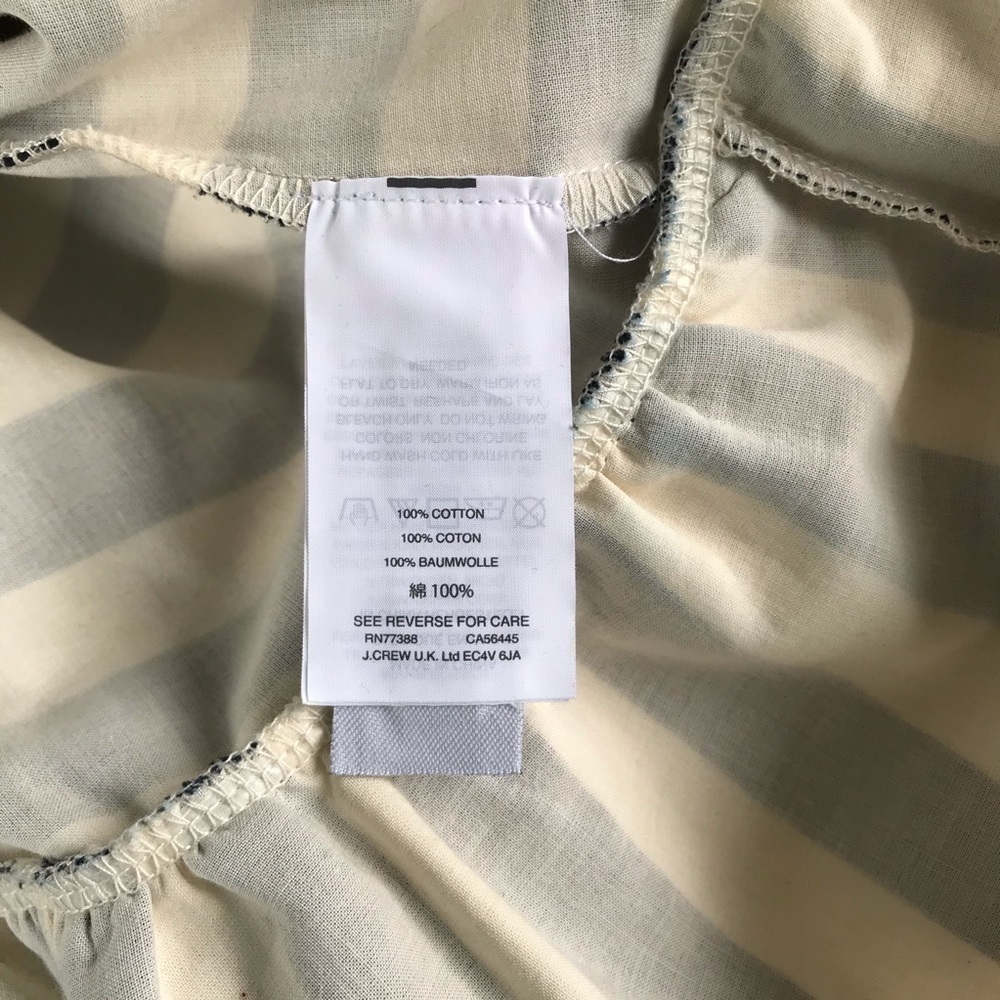 J Crew asymmetrical ruffle striped top size XS T93 - Picture 7 of 8